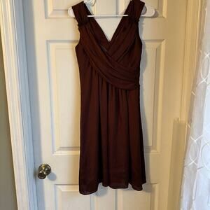 Marc New York Brown Satin Silky Mini Dress Women’s Size 0
